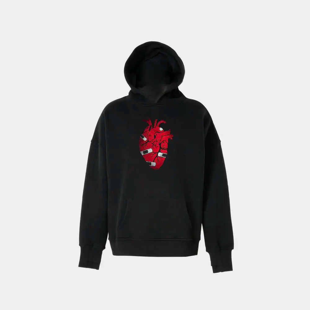 Broken Heart Hoodie | هودي أوفر سايز بتصميم قلب فني