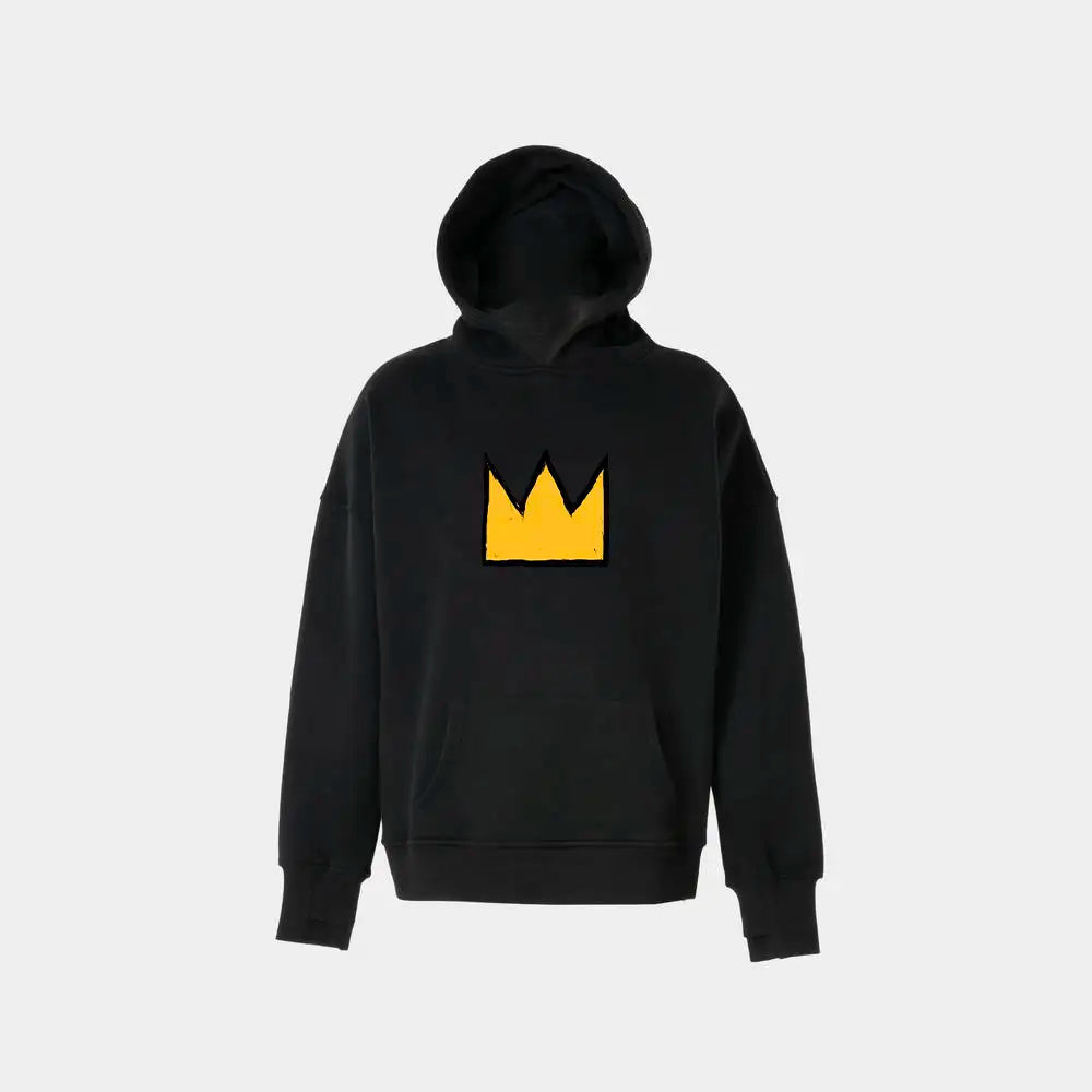 Hoodie – Gold Crown Icon Black | NOVUS هودي تاج ذهبي كلاسيكي
