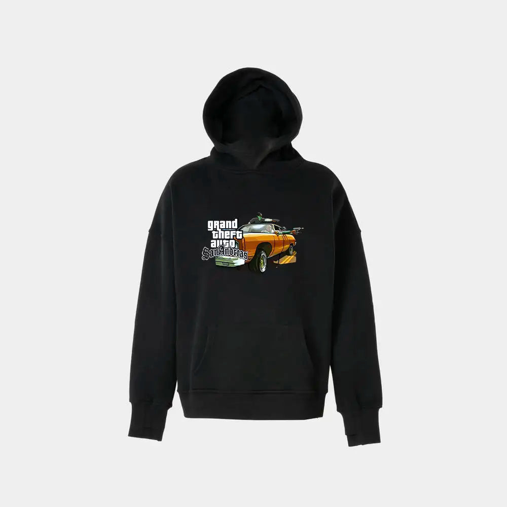 Hoodie – Retro Racing Car Graphic Black | NOVUS هودي سيارة سباق كلاسيكية
