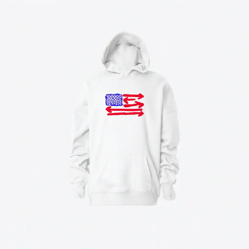 USA Minimal Flag Hoodie – هودي علم أمريكا بأسلوب بسيط