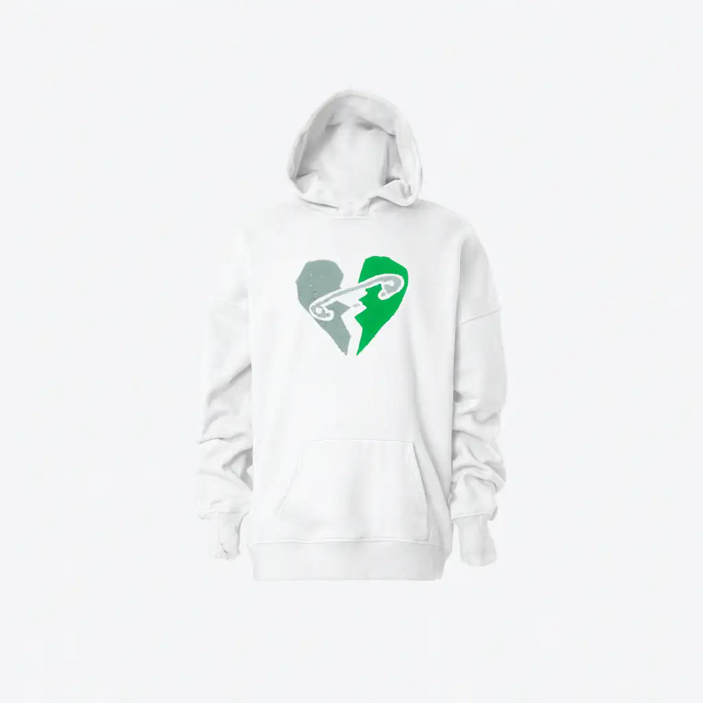 Broken Green Heart Hoodie – هودي قلب مكسور أخضر بأسلوب فني من NOVUS