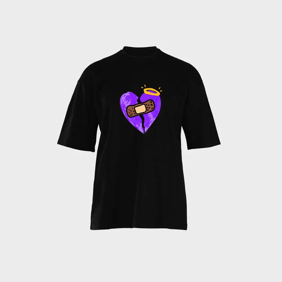 T-Shirt – Purple Broken Heart Graphic | NOVUS تيشيرت قلب مكسور بنفسجي