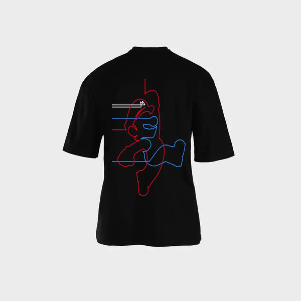 T-shirt Cyber Gamer Neon Art Black | NOVUS تيشيرت جيمر نيون أسود بتصميم سايبربنك
