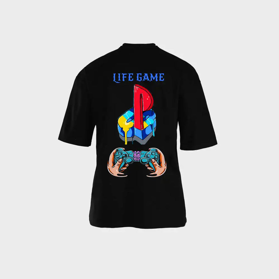 Life Game PlayStation T-Shirt | تيشيرت بلايستيشن لايف جيم بنمط جيمرز – NOVUS